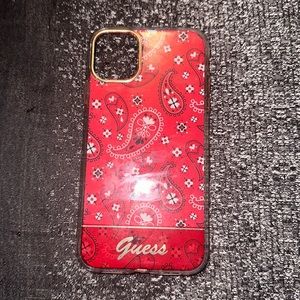 iPhone XR phone case red paisley design